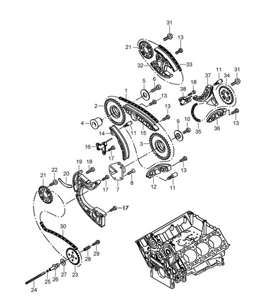 Diagram 103-025 Porsche 356 (1950-1965) Engine