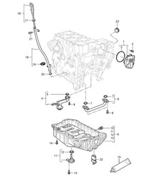 Oil pump / Suction tube / Oil dipstick  / Oil sump (Model: 5501) Cayenne 9PA1 (957) 3.6L 2007-10
