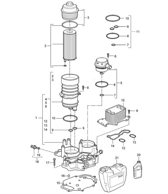 Diagram 104-020 Porsche Macan (95B) MK1 (2014-2018) Motor