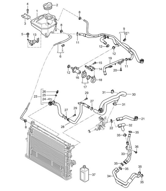 Diagram 105-035 Porsche 924S 2.5L 1986-87 