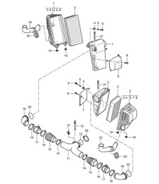 Air cleaner system (PR:D5V) Cayenne 9PA1 (957) 4.8L 2007-10