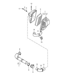 Air cleaner system / Simple (PR:D5X) Cayenne 9PA1 (957) 3.6L 2007-10