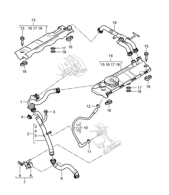 Diagram 107-001 Porsche 964 (911) (1989-1994) Engine