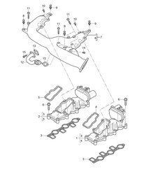 Intake manifold / Pressure pipe (Model: 059D) Cayenne 9PA1 (957) 3.0L Diesel 2007-10
