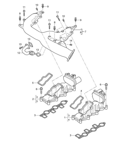 Diagram 107-017 Porsche Boxster 986/987/981 (1997-2016) Engine
