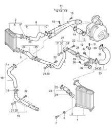 Charge air cooler / Pressure pipe (Model: PR:D50) Cayenne 9PA1 (957) 3.0L Diesel 2007-10