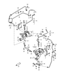 Turbocompressore a gas di scarico/Tubo olio per turbocompressore a gas di scarico (Modello: 4851) Cayenne 9PA1 (957) 4.8L Turbo 2007-10