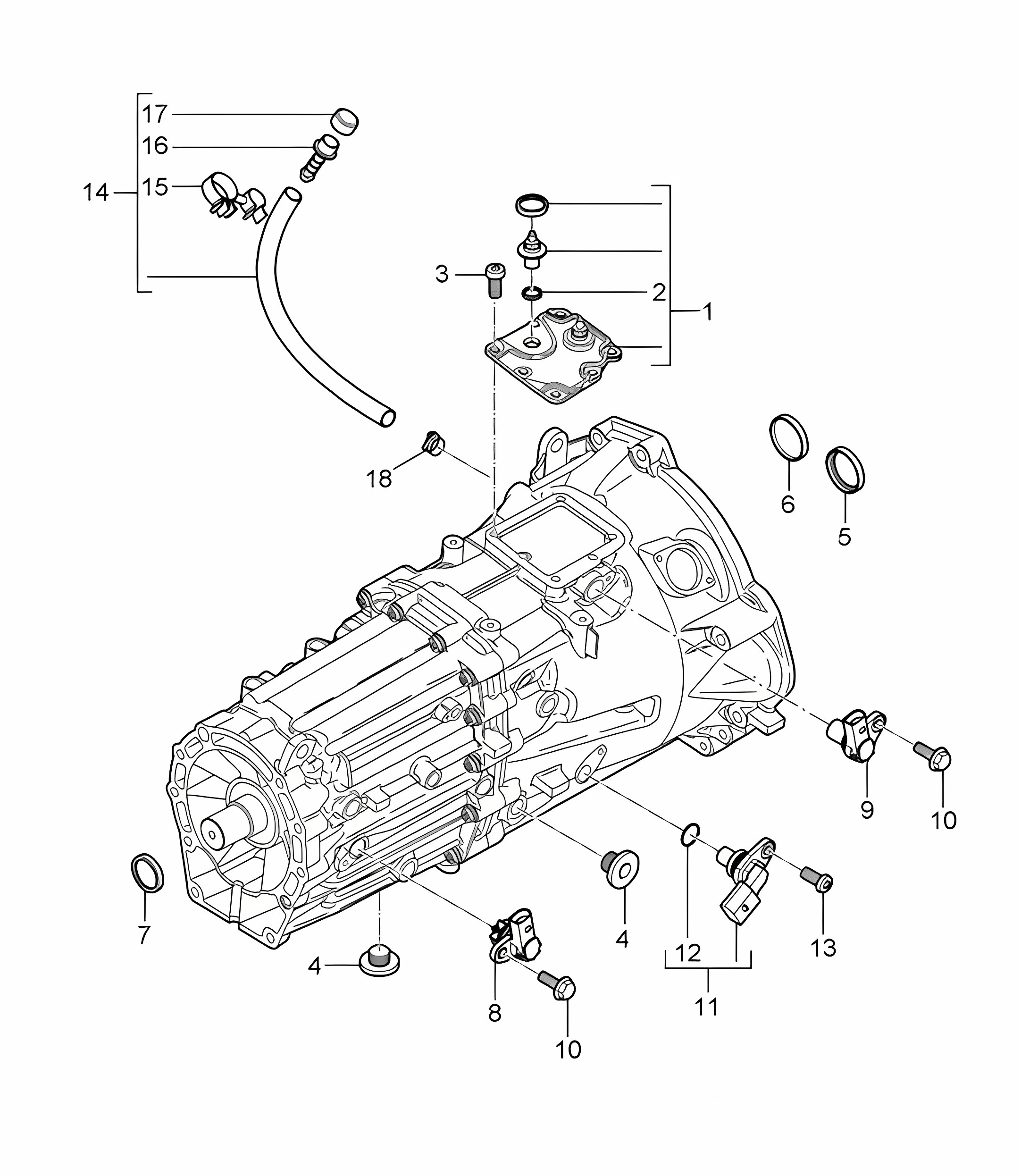 Replacement transmission / Manual gearbox / Individual parts (PR:G0L, 6-speed manual) Cayenne 9PA1 (957) 2007-10
