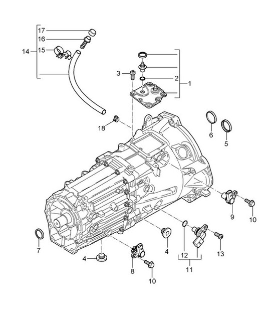 Diagram 302-005 Porsche Boxster 986/987/981 (1997-2016) Transmission