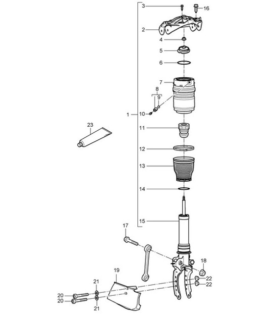 Diagram 402-002 Porsche Boxster 981 Spyder 3.8L 2016 Vorderachse, Lenkung 