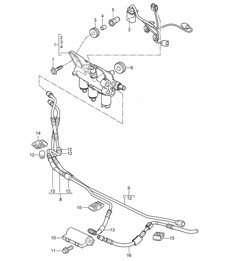 Anti-roll bar / Valve block / Junction / Pressure line (PR:0AW ) Cayenne 9PA1 (957) 2007-10