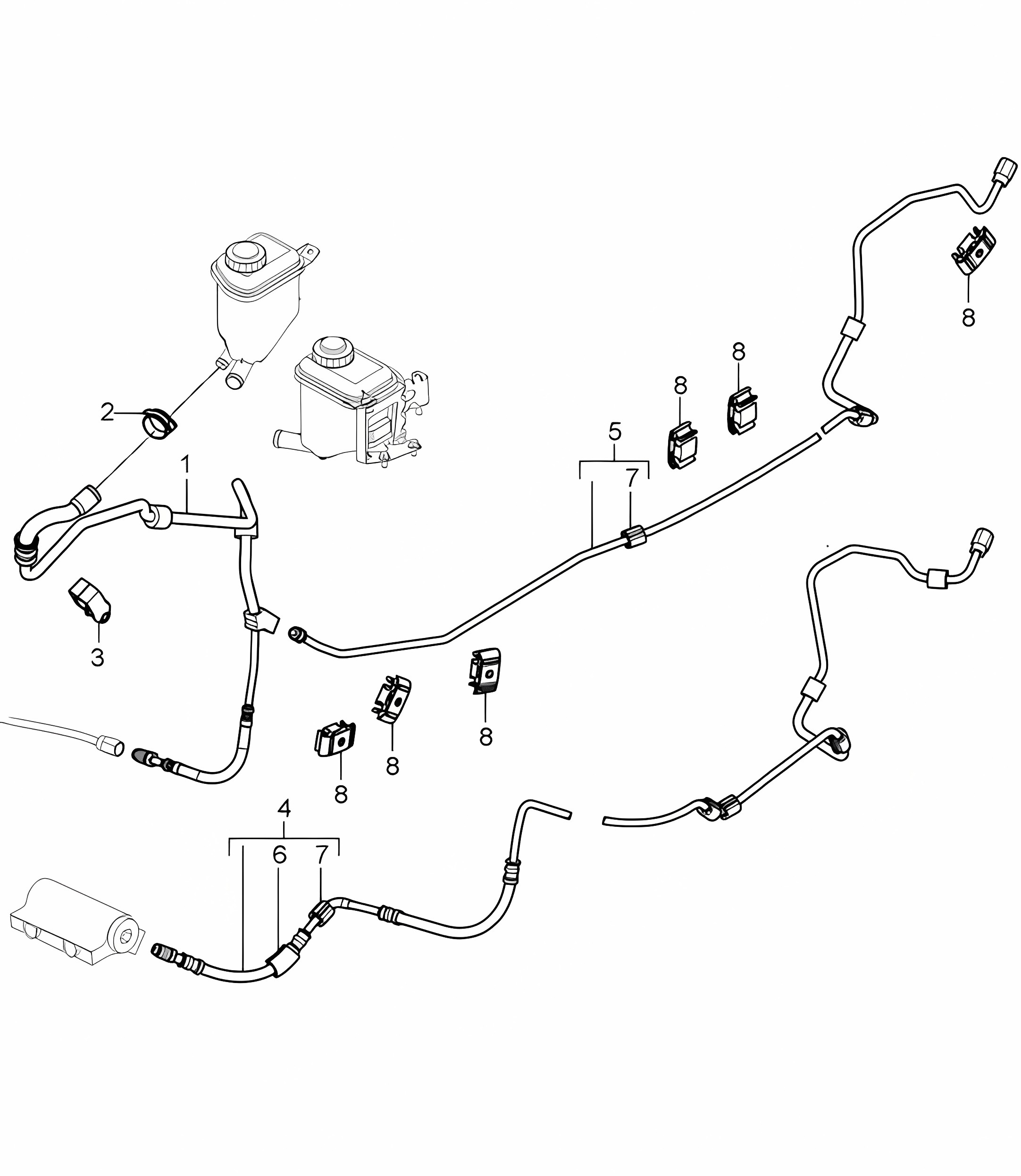 Anti-roll bar / Pressure line / Return line / Underbody (PR:0AW) Cayenne 9PA1 (957) 2007-10