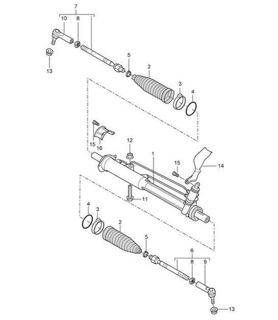 Diagram 403-000 Porsche 991 (911) MK1 2012-2016 Front Axle, Steering 