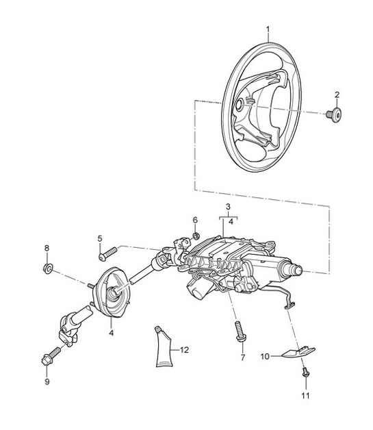 Diagram 403-005 Porsche 968 CS 3.0L 1993-95 Front Axle, Steering 