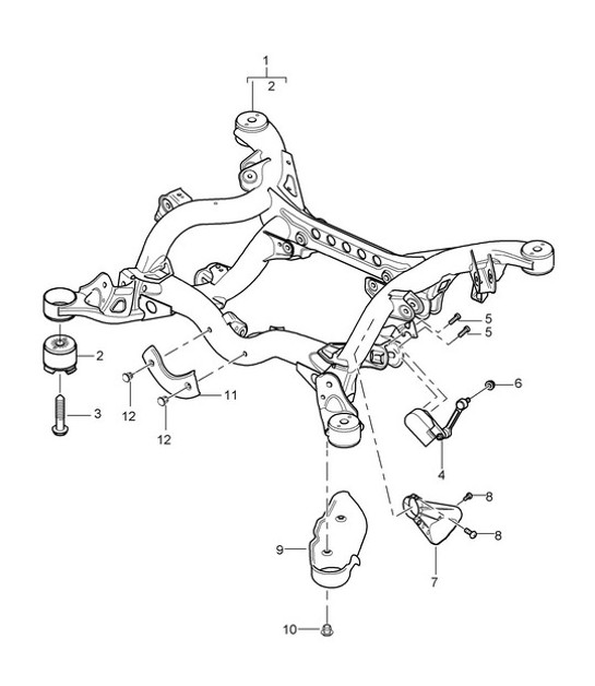 Diagram 501-001 Porsche 924 (1977-1988) Rear Axle
