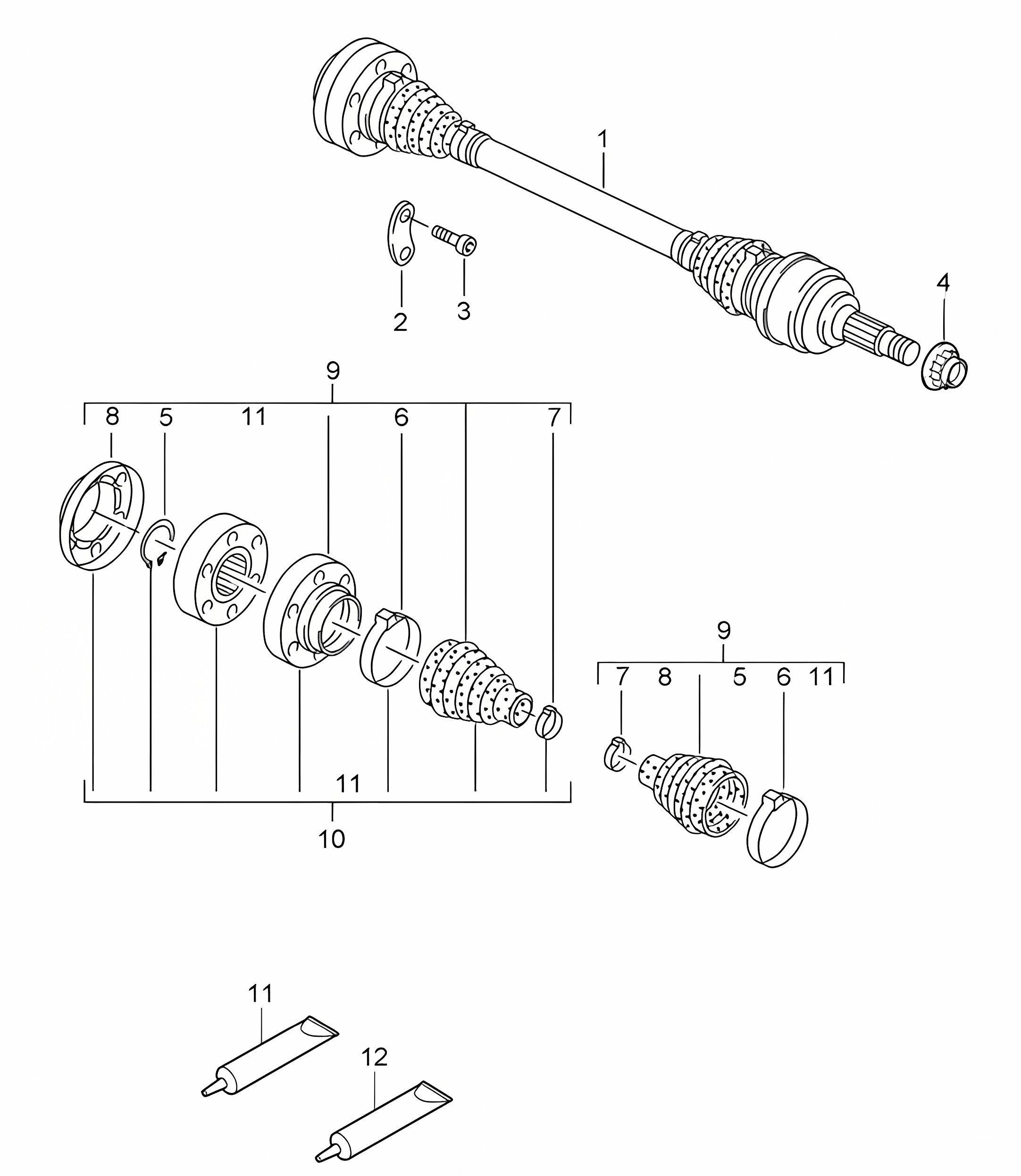 Drive shaft Cayenne 9PA1 (957) 2007-10
