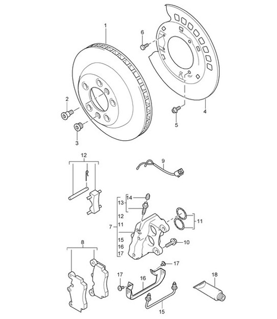 Diagram 603-000 Porsche Cayman 987C / 981C (2005-2016) Wheels, Brakes