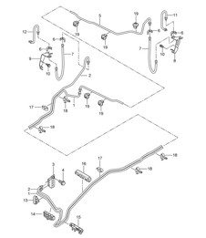Brake lines / Underbody / Rear axle Cayenne 9PA1 (957) 2007-10