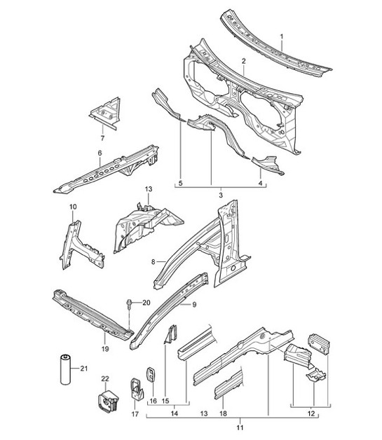 Diagram 801-010 Porsche 968 CS 3.0L 1993-95 Body