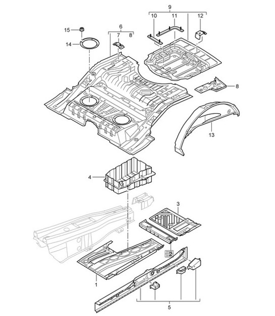 Diagram 801-020 Porsche Cayman 987C / 981C (2005-2016) Body