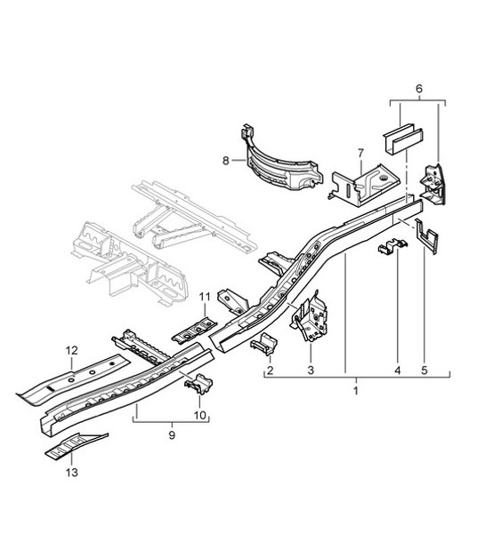 Diagram 801-025 Porsche 991 (911) MK1 2012-2016 Body