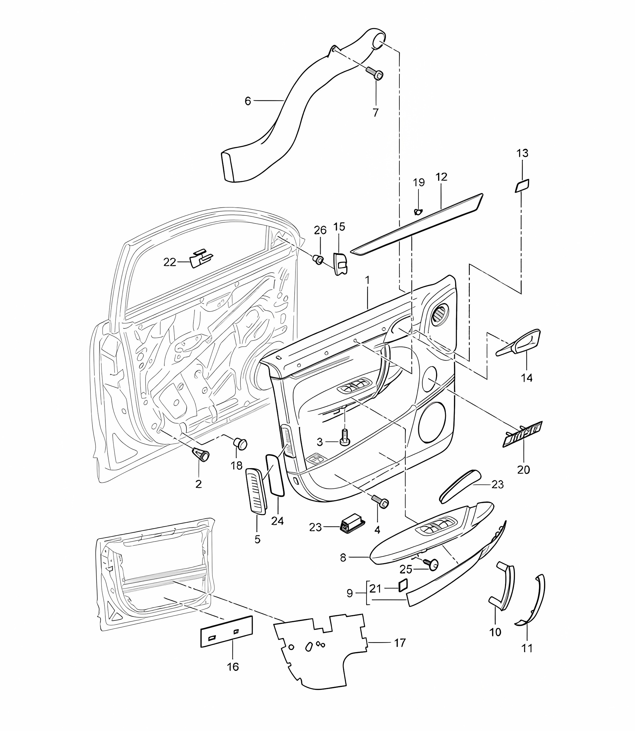 Door panel with: Damping - FRONT - Cayenne 9PA1 (957) 2007-10
