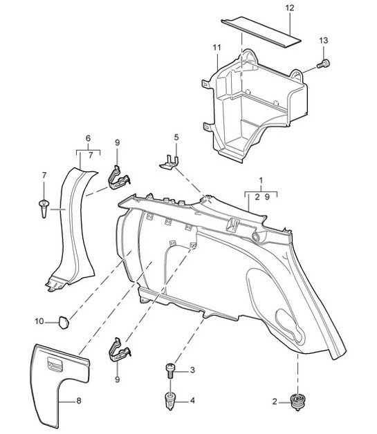 Diagram 807-020 Porsche Cayenne 9PA1 (957) 2007-2010 Body