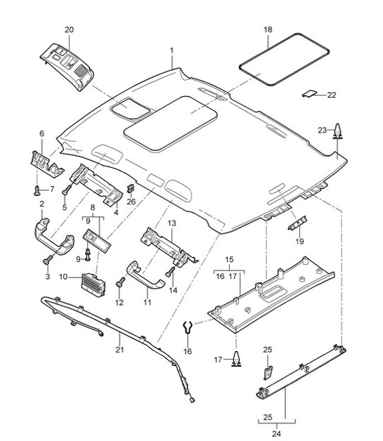 Diagram 807-030 Porsche 968 CS 3.0L 1993-95 Body