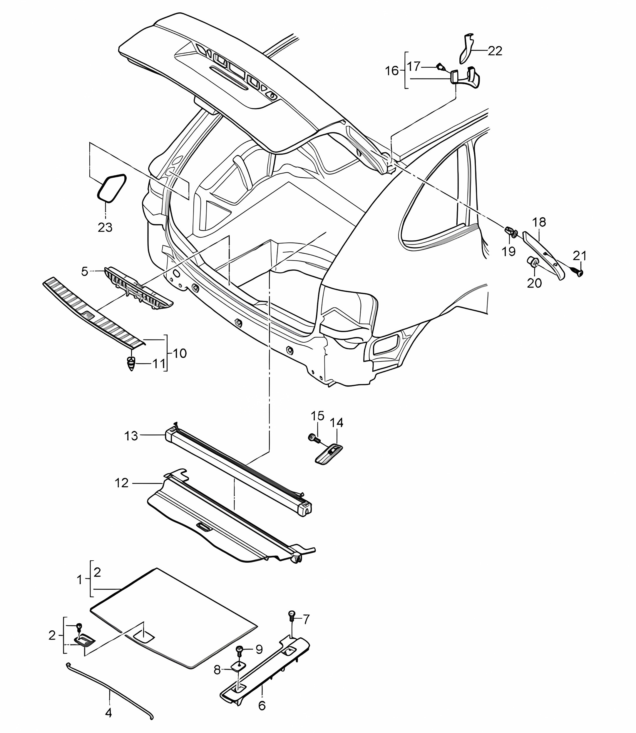 Linings / Luggage compartment / Accessories Cayenne 9PA1 (957) 2007-10