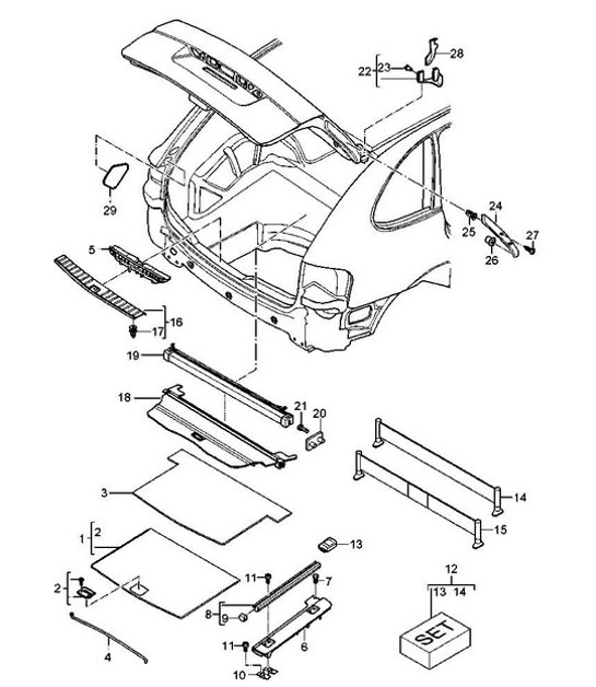 Diagram 807-041 Porsche Macan (95B) MK1 (2014-2018) Body