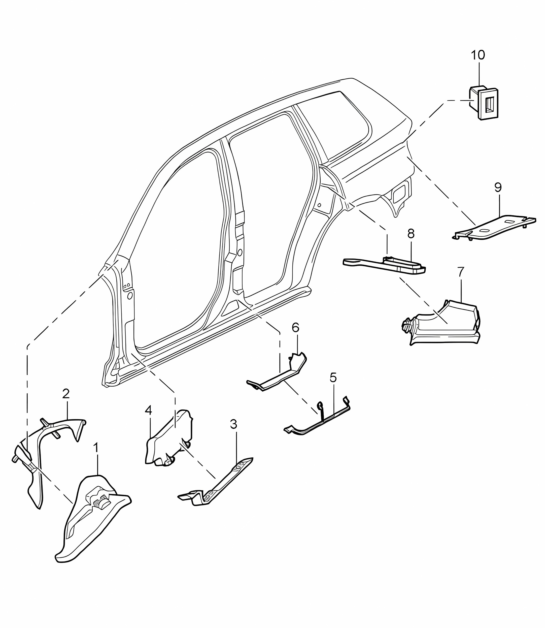 Sound absorber / A-pillar Until d-pillar Cayenne 9PA1 (957) 2007-10
