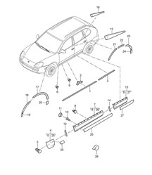 Decorative fittings - LOWER OUTER - Cayenne 9PA1 (957) 2007-10