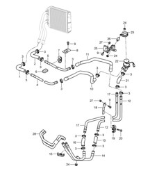 Verwarming / Aanvoerleiding / Retourleiding (PR:D5X,D5V, D5Z) Cayenne 9PA1 (957) 3,6L / 4,8L 2007-10
