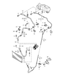 Koelmiddelcircuit (PR:D5X,9AB, 9AD) - VOOR - Cayenne 9PA1 (957) 3.6L 2007-10