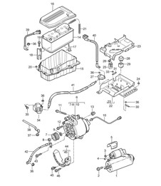 Motor de arranque / Alternador / Batería / Distribuidor de corriente Cayenne 9PA1 (957) 2007-10