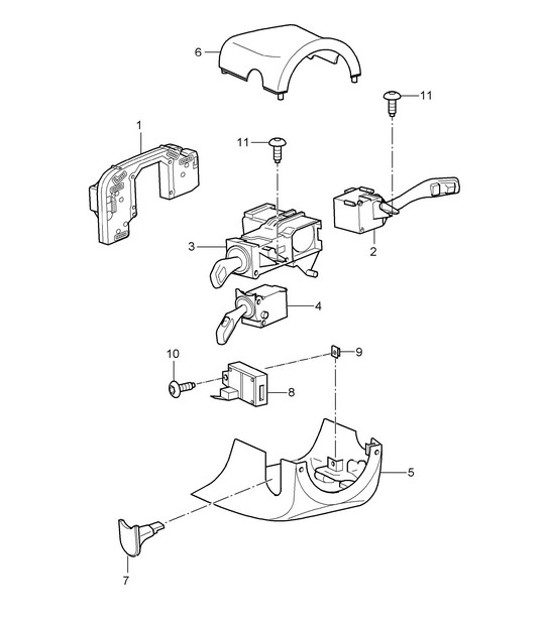 Diagram 903-010 Porsche 957 Cayenne S / GTS 4.8L 2007-10 Electrical equipment