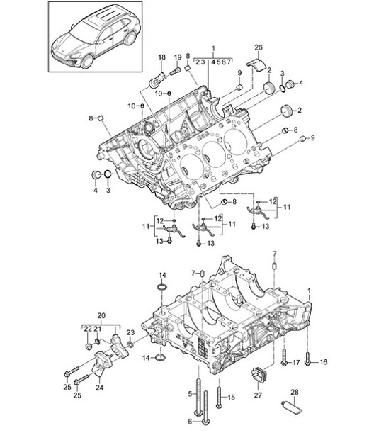 Diagram 101-045 Porsche Macan (95B) MK1 (2014-2018) Motor