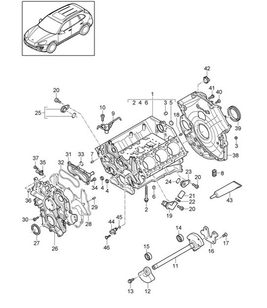 Diagram 101-065 Porsche 997 MK1 Carrera 2 3.6L 2005-08 Engine