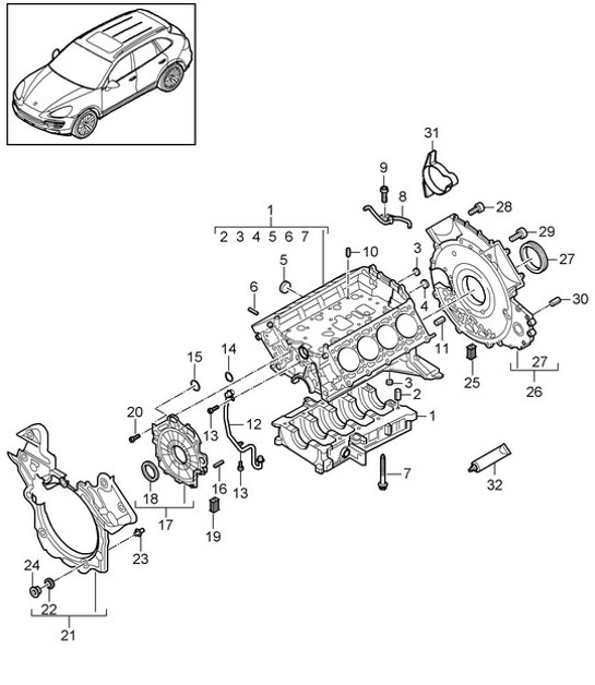 Diagram 101-075 Porsche 924S 2.5L 1986-87 