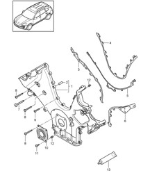Cover for timing chain / Sealing flange (Model: 4802,4852, CFTB,CFT, CYXA,CYX) Cayenne 92A (958) 4.8L 2011-18