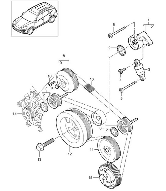 Diagram 102-080 Porsche 996 (911) (1997-2005) Engine