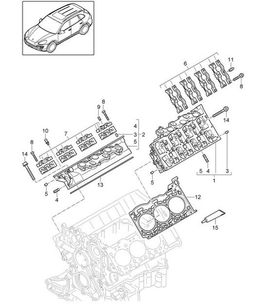 Diagram 103-012 Porsche 997 MK1 Carrera 2S 3.8L 2005-08 Engine