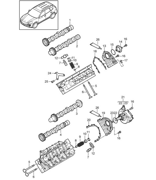 Diagram 103-060 Porsche 997 MKII GT2 RS 2011-13 Engine