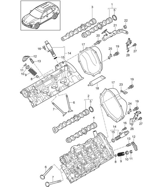 Diagram 103-065 Porsche Boxster 981 Spyder 3.8L 2016 Motore