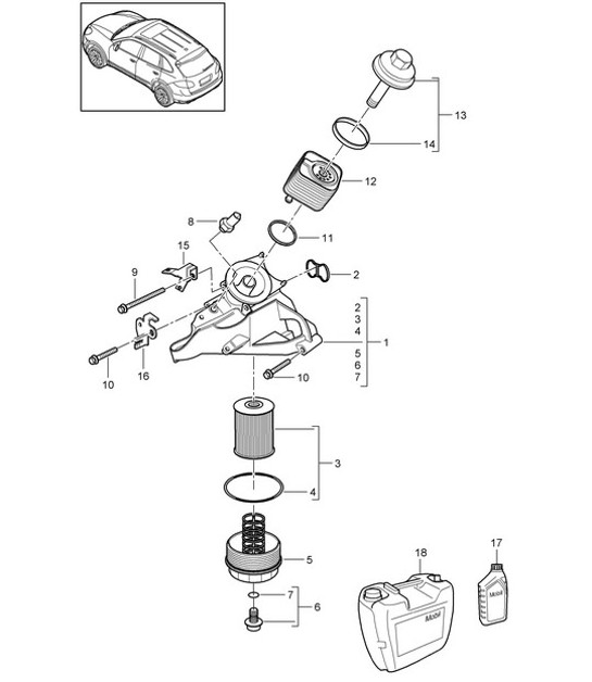 Diagram 104-060 Porsche 997 MK1 Carrera 2S 3.8L 2005-08 Engine