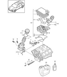 Oil filter / Flange / Oil cooler (Model: CRCA,CRCB, CNRB,CVVA, CVVB,CVVC) Cayenne 92A (958) 2011-183.6L Diesel 05/2011-18