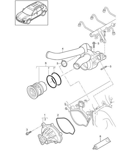 Diagram 105-000 Porsche 968 3.0L 1992-94 Motor