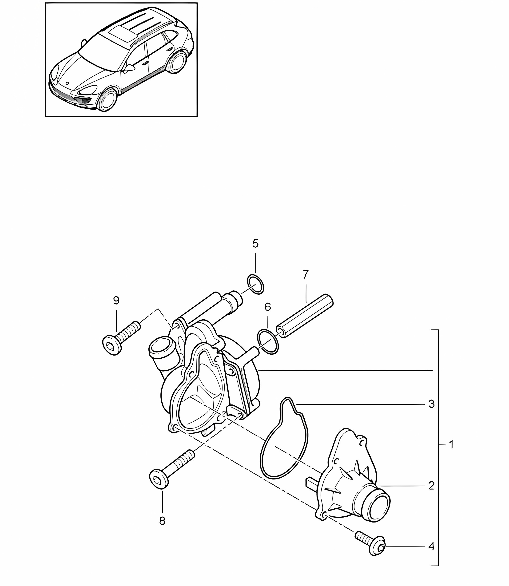 Coolant pump (Model: CUDB,CUDC) Cayenne 92A (958) 4.2L DIESEL 2011-18