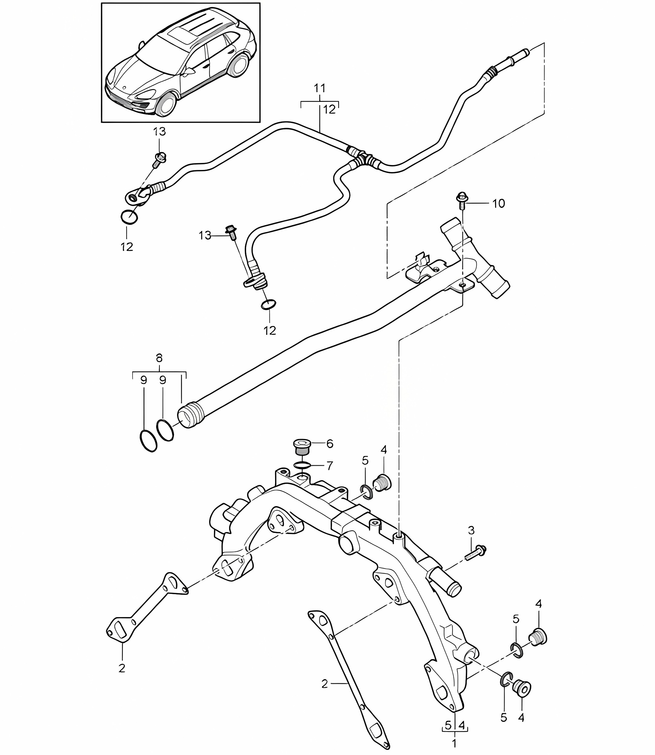 Water cooling (Model: 4802,4852, CFTB,CFT, CYXA,CYX) Cayenne 92A (958) 3.6L 2011-18