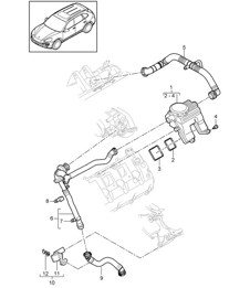 Crankcase housing ventilation (Model: 4802,4852, CFTB,CFT, CYXA,CYX) Cayenne 92A (958) 4.8L 2011-18